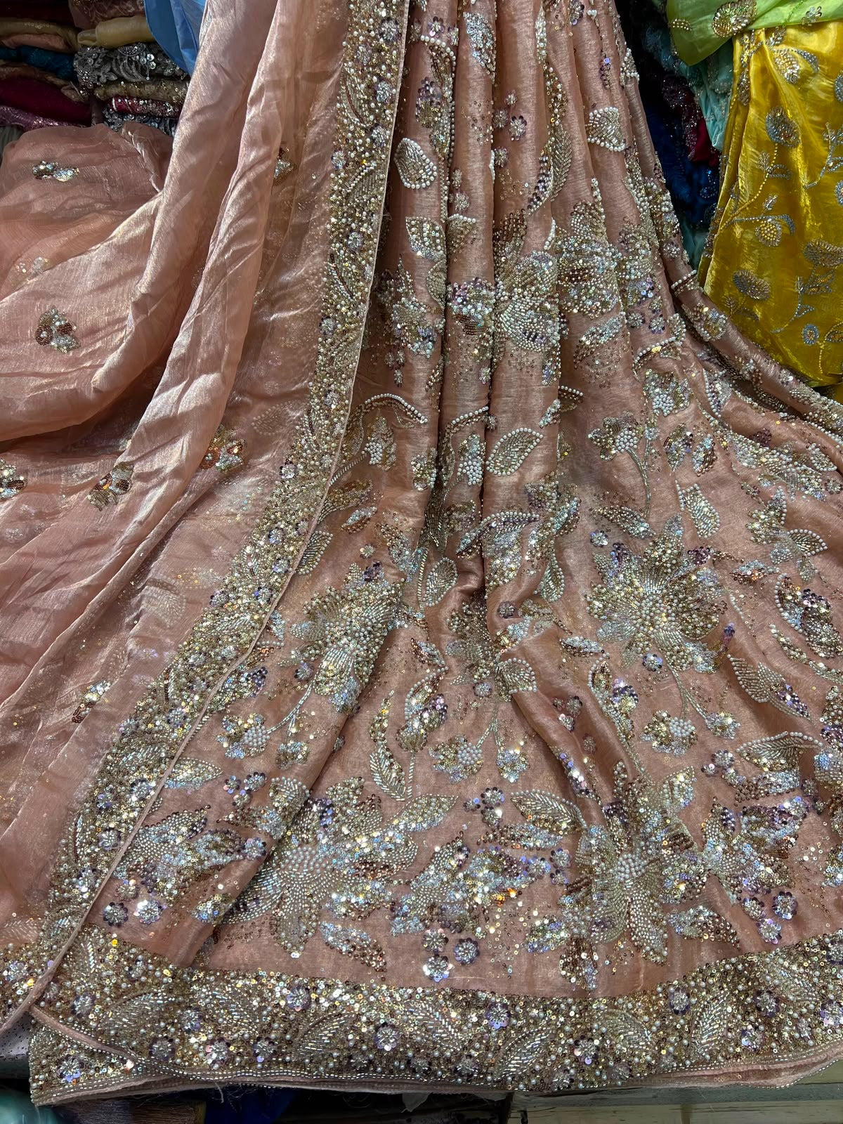 Lawa Silk Crystal Cutdana Work Suit – Border Style