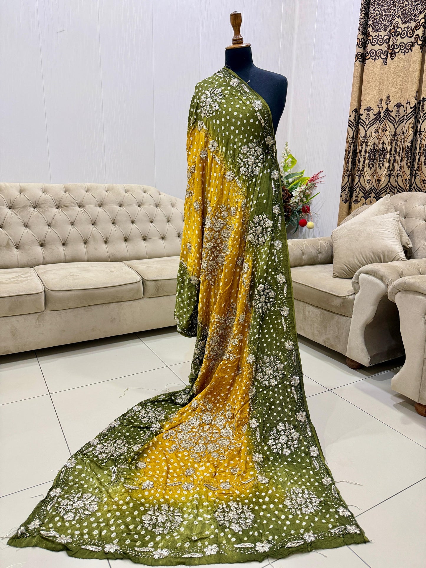 Luxury Chunri Gota Work Shawl - Pure Shamoz Silk YG