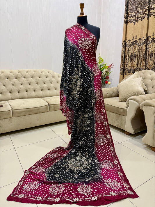 Luxury Chunri Gota Work Shawl - Pure Shamoz Silk BM