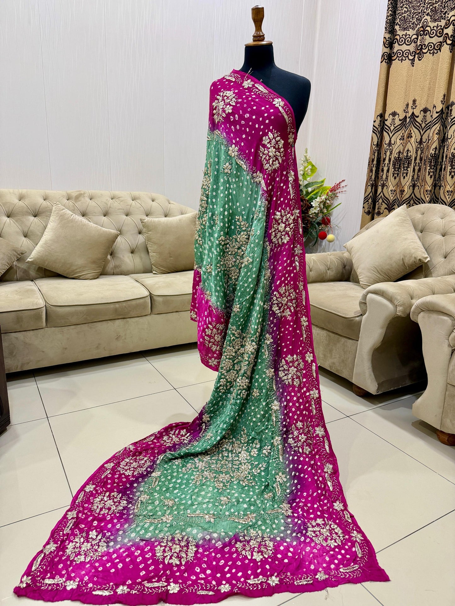 Luxury Chunri Gota Work Shawl - Pure Shamoz Silk BP