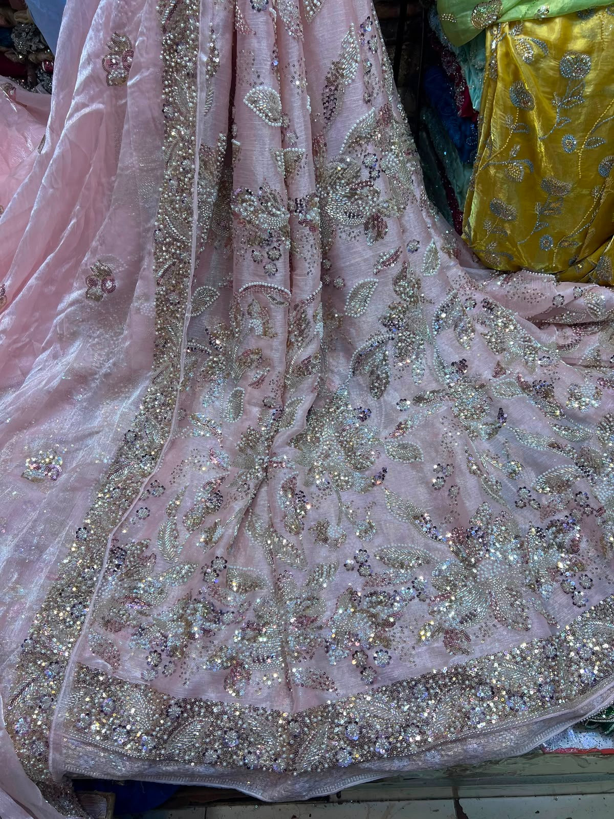 Lawa Silk Crystal Cutdana Work Suit – Border Style