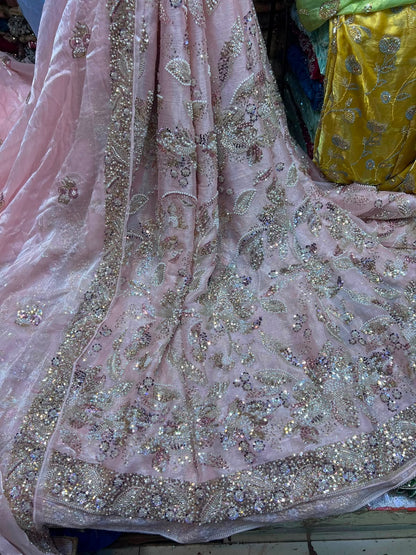 Lawa Silk Crystal Cutdana Work Suit – Border Style