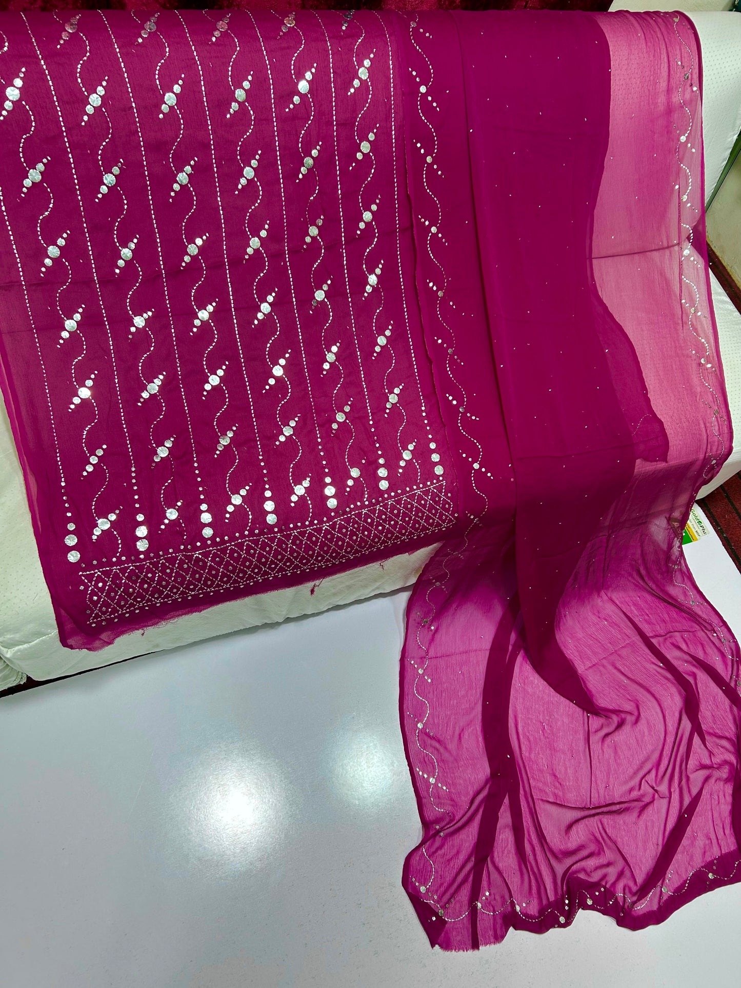 Luxury Heavy Mukesh Jaal Work Suit | Premium Soft Bamber Chiffon 2-Piece