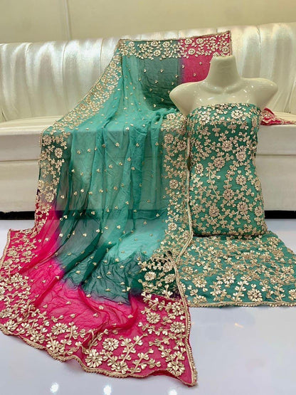 Pure Chiffon Gota Work Suit – Luxury Party Wear Dress