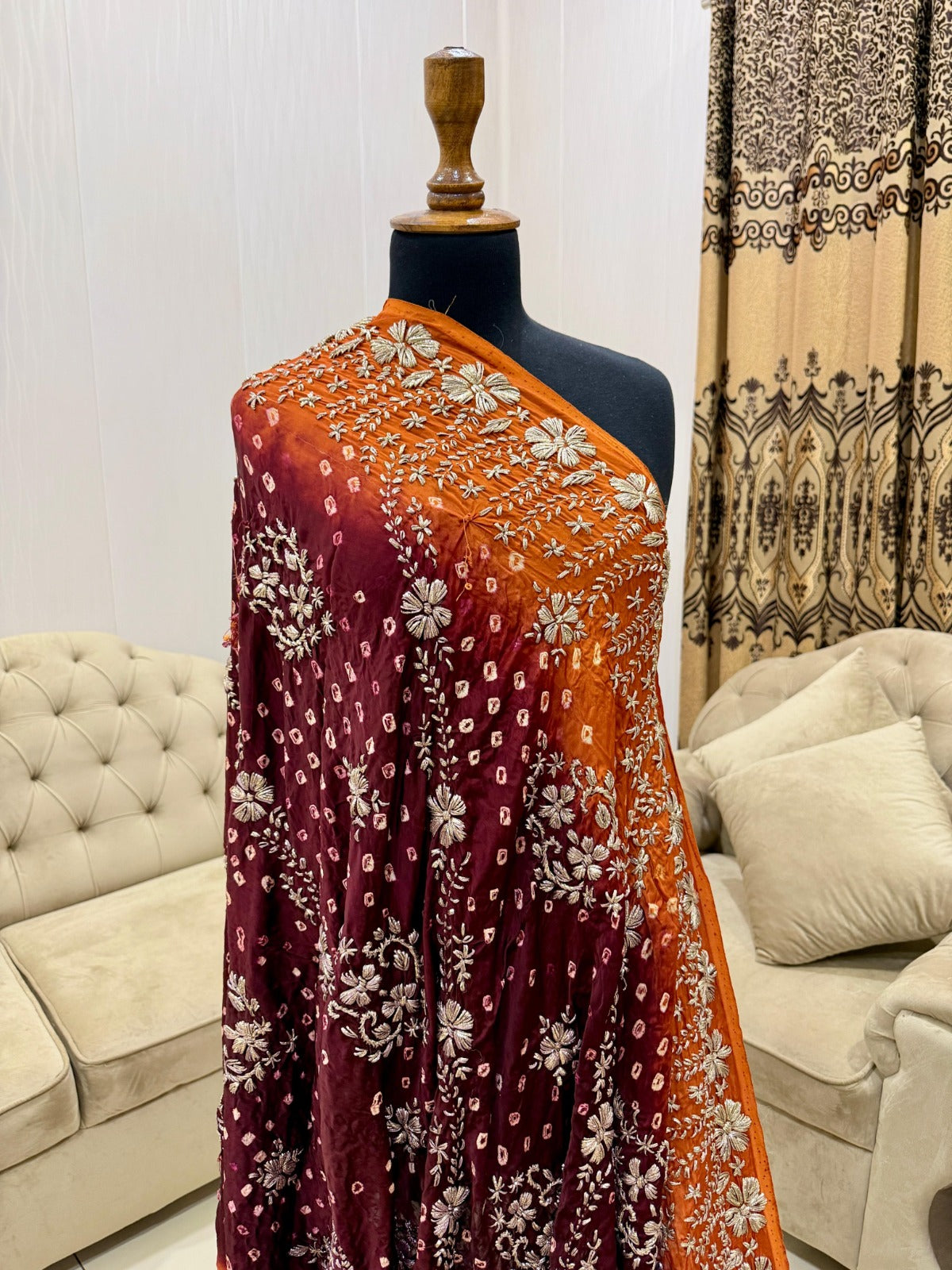 Luxury Chunri Gota Work Shawl - Pure Shamoz Silk MO