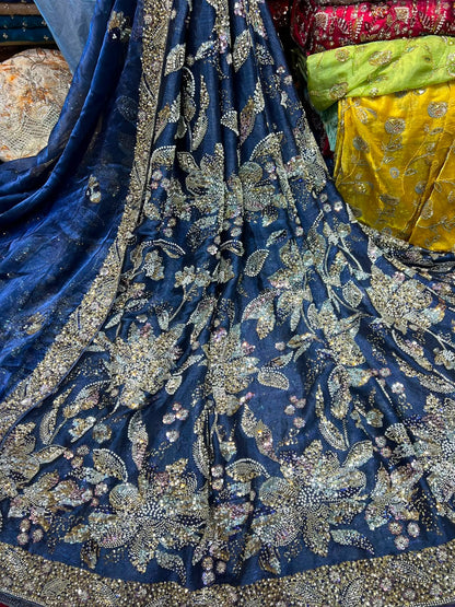 Lawa Silk Crystal Cutdana Work Suit – Border Style