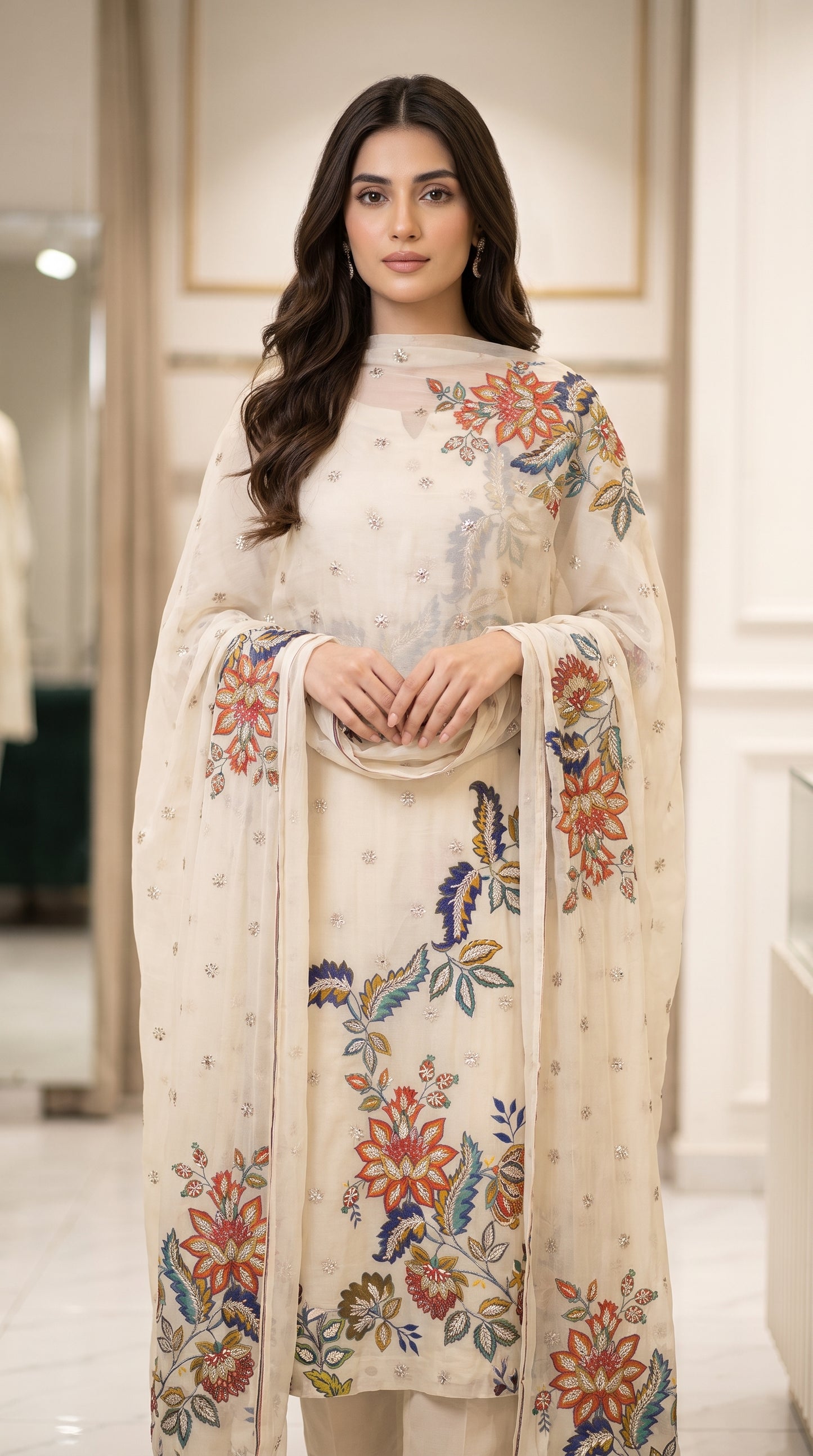 New Arrival Digital Print Gota Work Suit | Premium Soft Bamber Chiffon 2-Piece