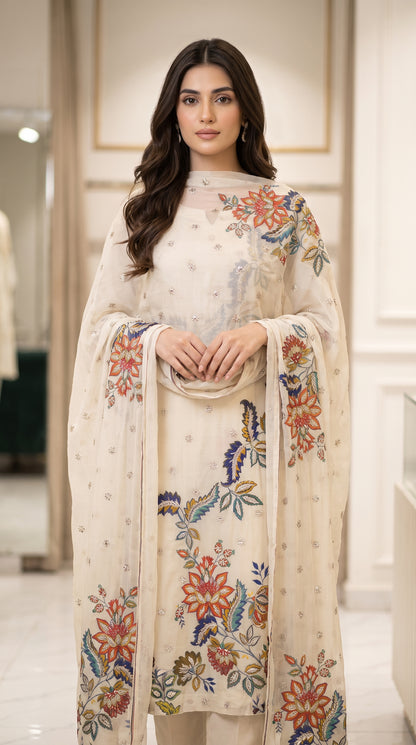 New Arrival Digital Print Gota Work Suit | Premium Soft Bamber Chiffon 2-Piece