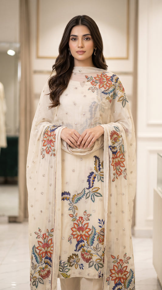 New Arrival Digital Print Gota Work Suit | Premium Soft Bamber Chiffon 2-Piece
