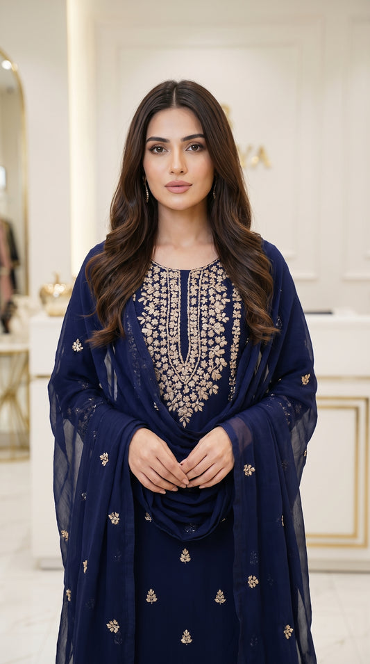 Handmade Gotta Jaal Pure Bamber Chiffon Suit