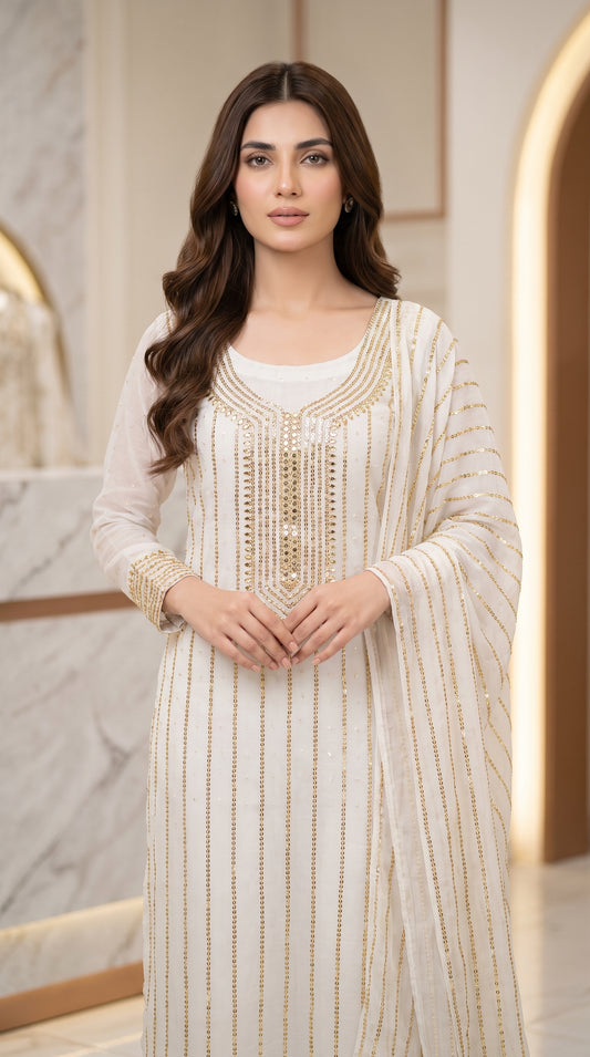 Pure China Crinkle Mukesh & Dana Work Suit
