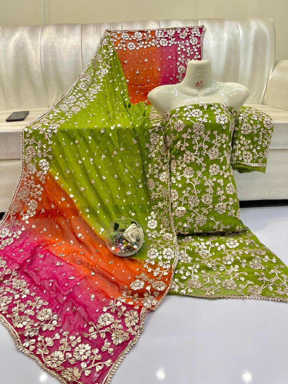 Pure Chiffon Gota Work Suit – Luxury Party Wear Dress