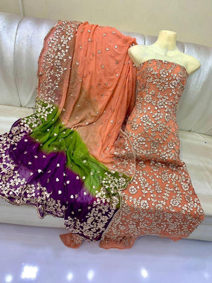 Pure Chiffon Gota Work Suit – Luxury Party Wear Dress