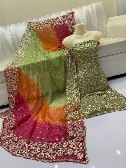 Pure Chiffon Gota Work Suit – Luxury Party Wear Dress