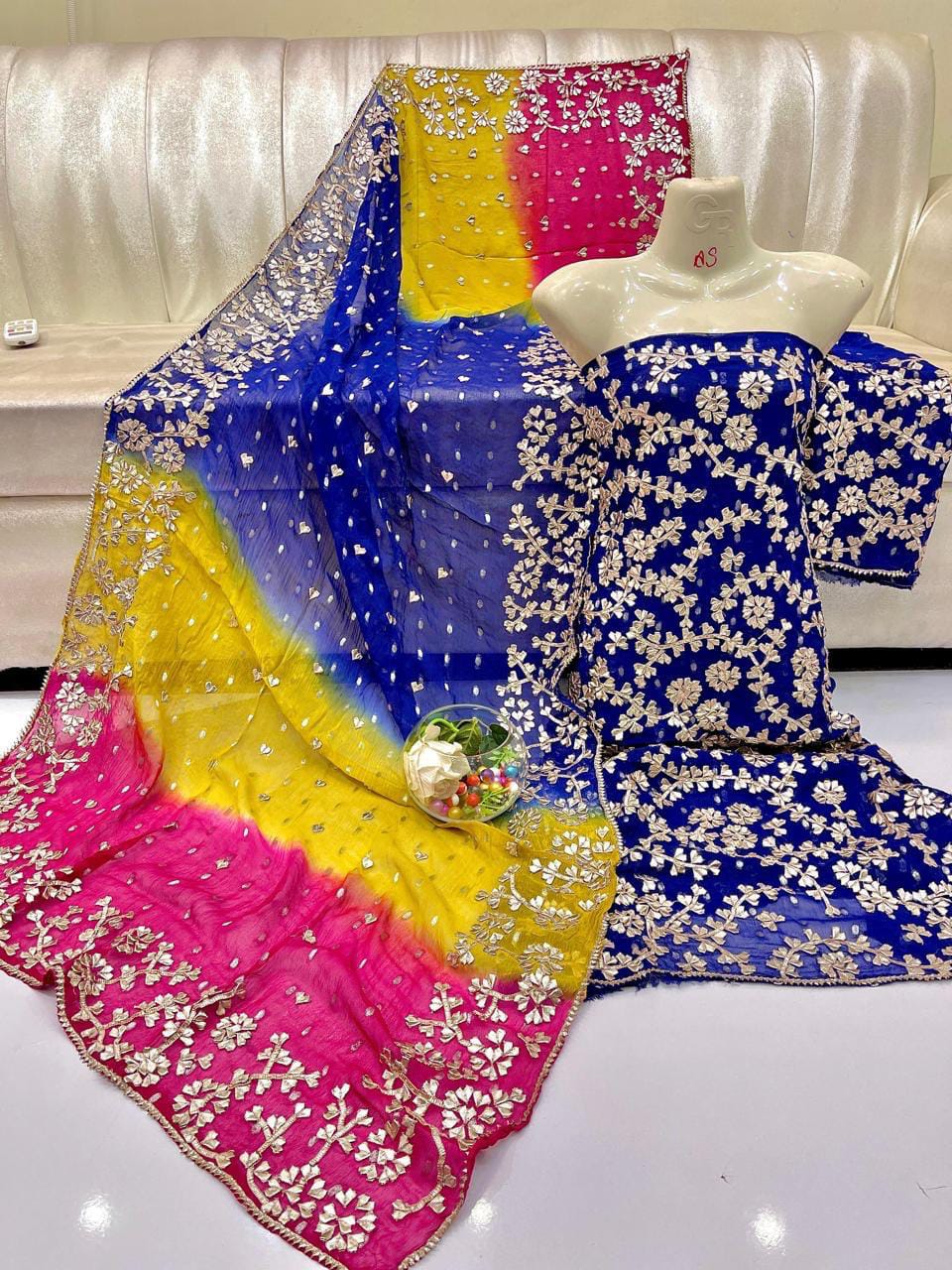 Pure Chiffon Gota Work Suit – Luxury Party Wear Dress