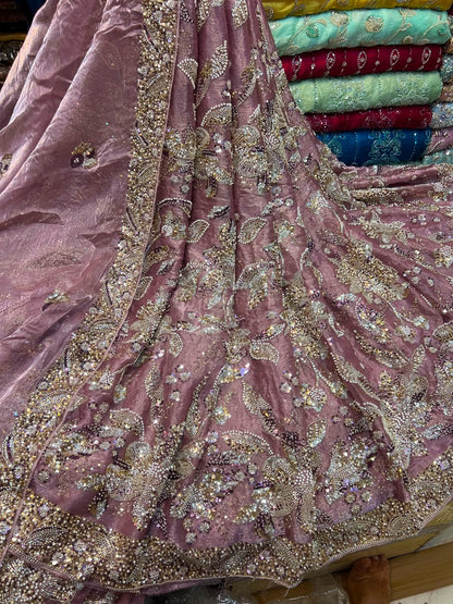 Lawa Silk Crystal Cutdana Work Suit – Border Style