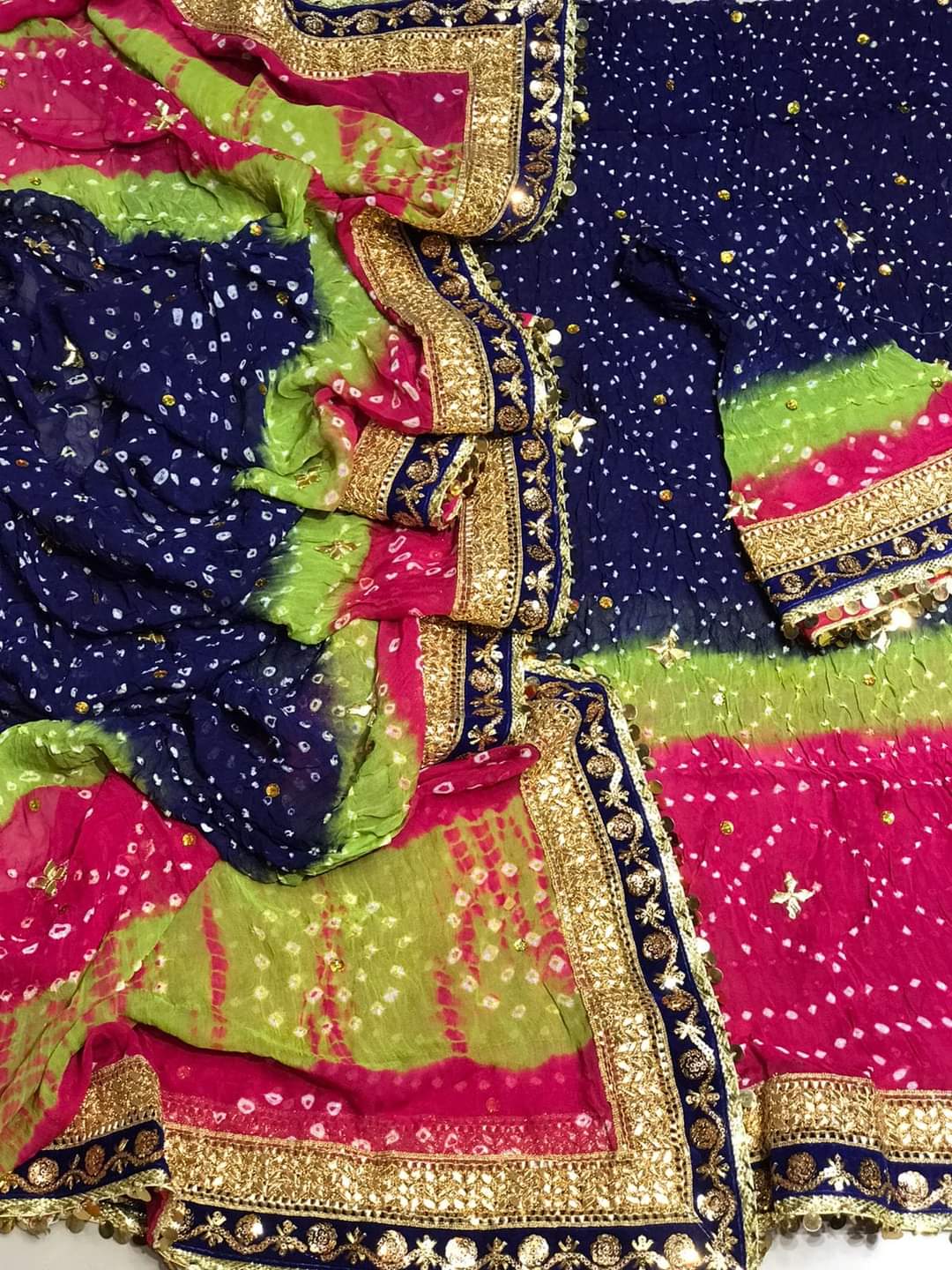 New Arrival Handmade Chunri Gota Work Suit | Premium PK Crinkle Chiffon 2-Piece