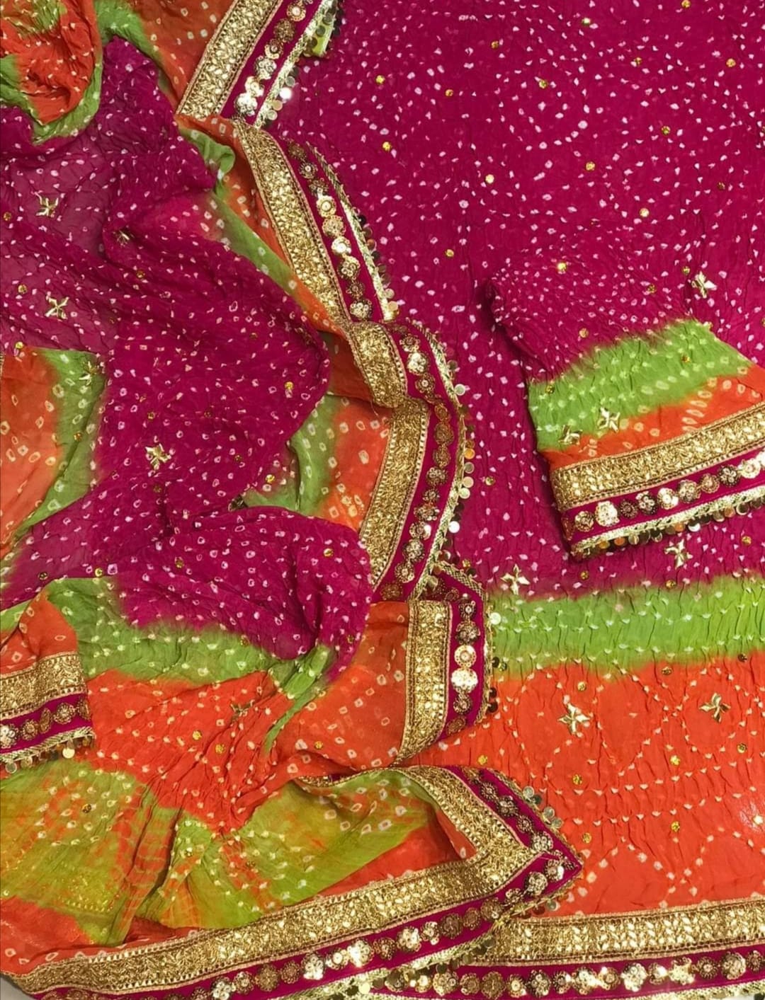 New Arrival Handmade Chunri Gota Work Suit | Premium PK Crinkle Chiffon 2-Piece