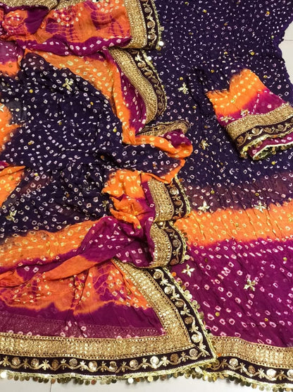 New Arrival Handmade Chunri Gota Work Suit | Premium PK Crinkle Chiffon 2-Piece