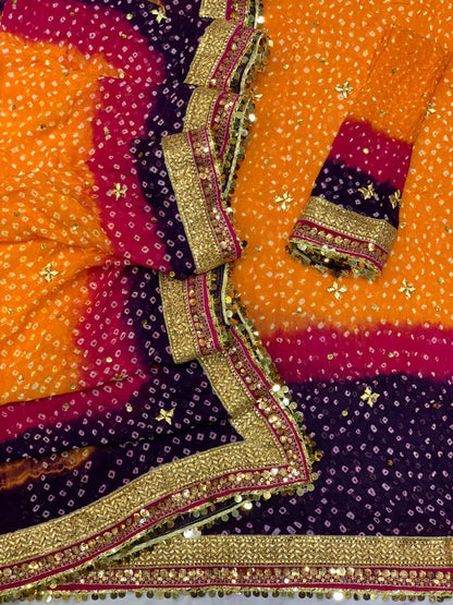 New Arrival Handmade Chunri Gota Work Suit | Premium PK Crinkle Chiffon 2-Piece
