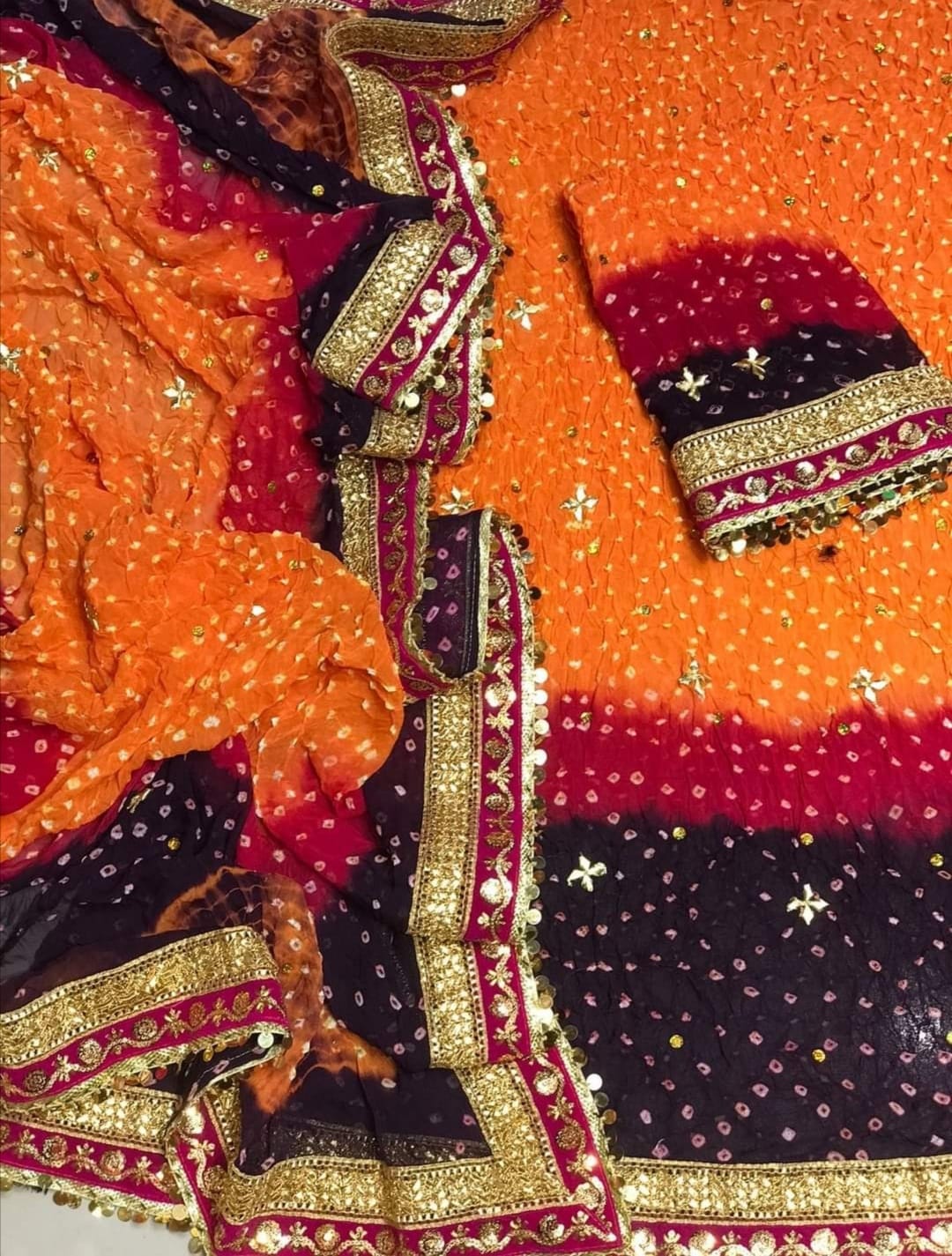 New Arrival Handmade Chunri Gota Work Suit | Premium PK Crinkle Chiffon 2-Piece