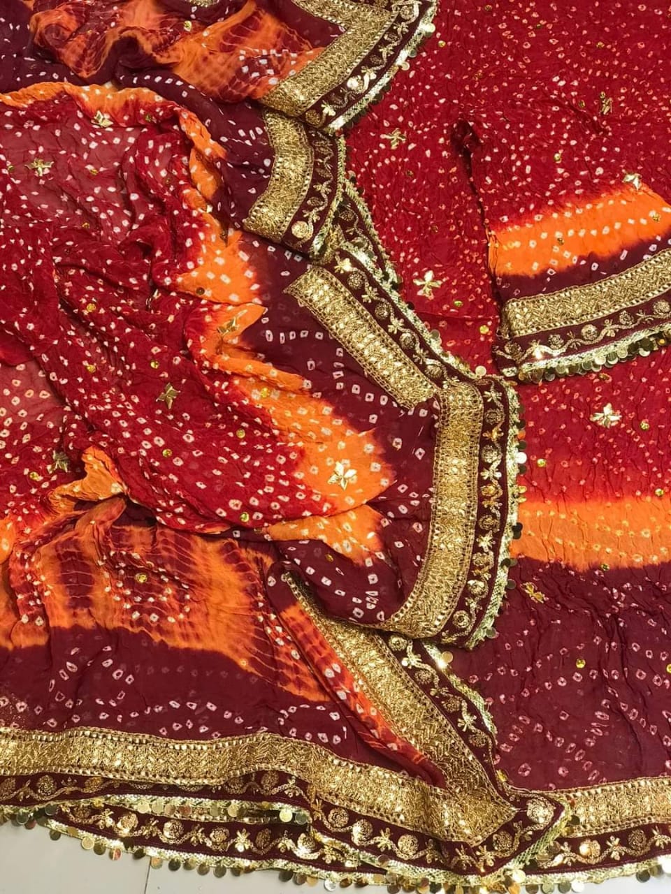 New Arrival Handmade Chunri Gota Work Suit | Premium PK Crinkle Chiffon 2-Piece