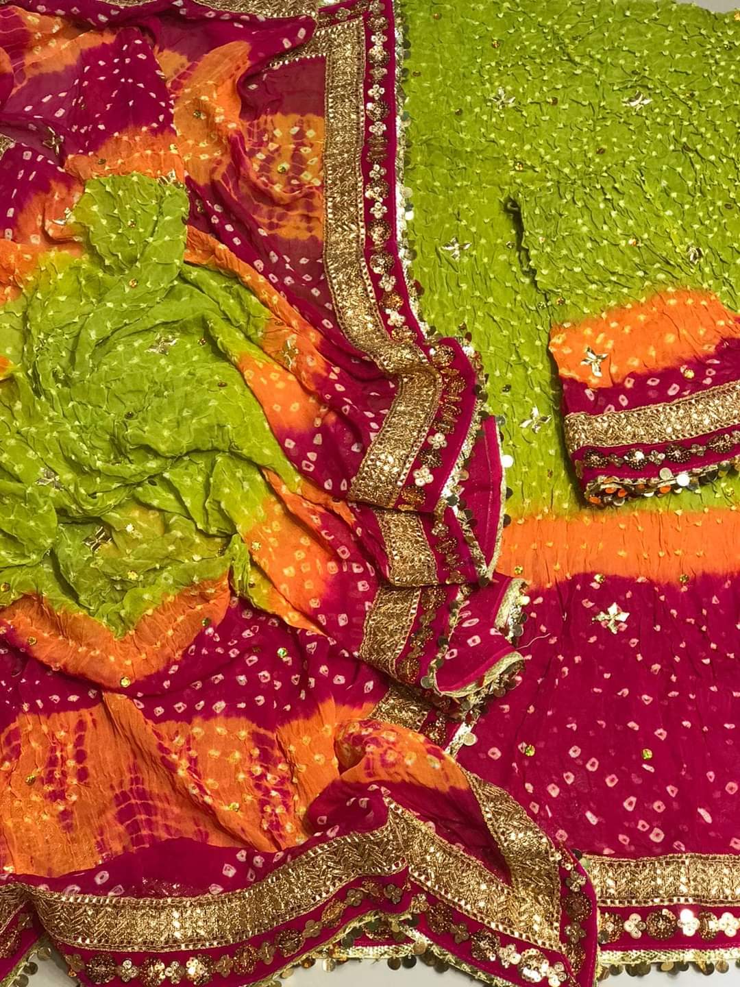 New Arrival Handmade Chunri Gota Work Suit | Premium PK Crinkle Chiffon 2-Piece