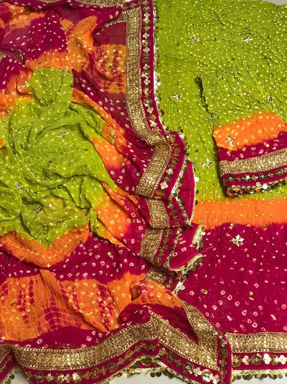 New Arrival Handmade Chunri Gota Work Suit | Premium PK Crinkle Chiffon 2-Piece