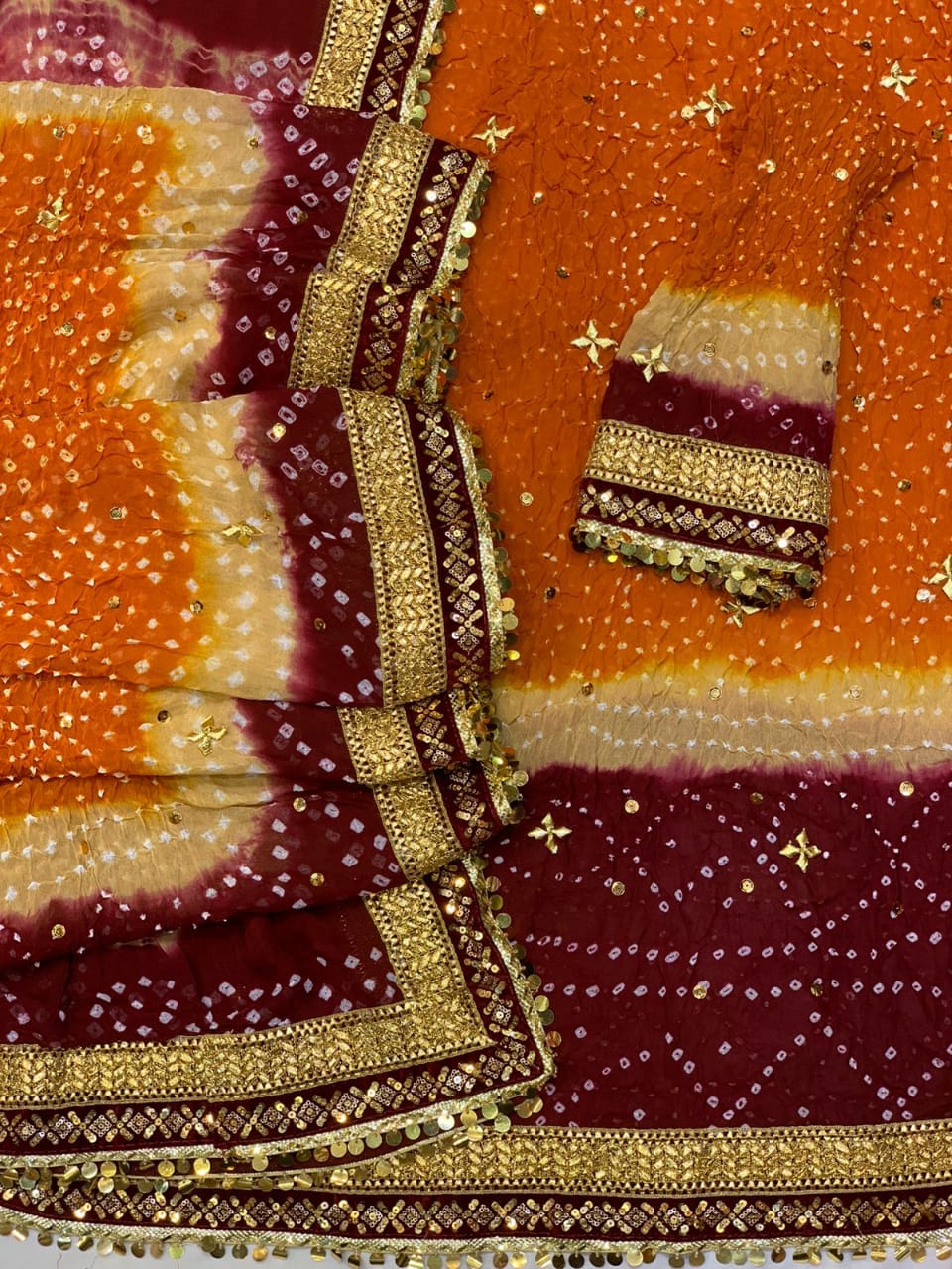 New Arrival Handmade Chunri Gota Work Suit | Premium PK Crinkle Chiffon 2-Piece