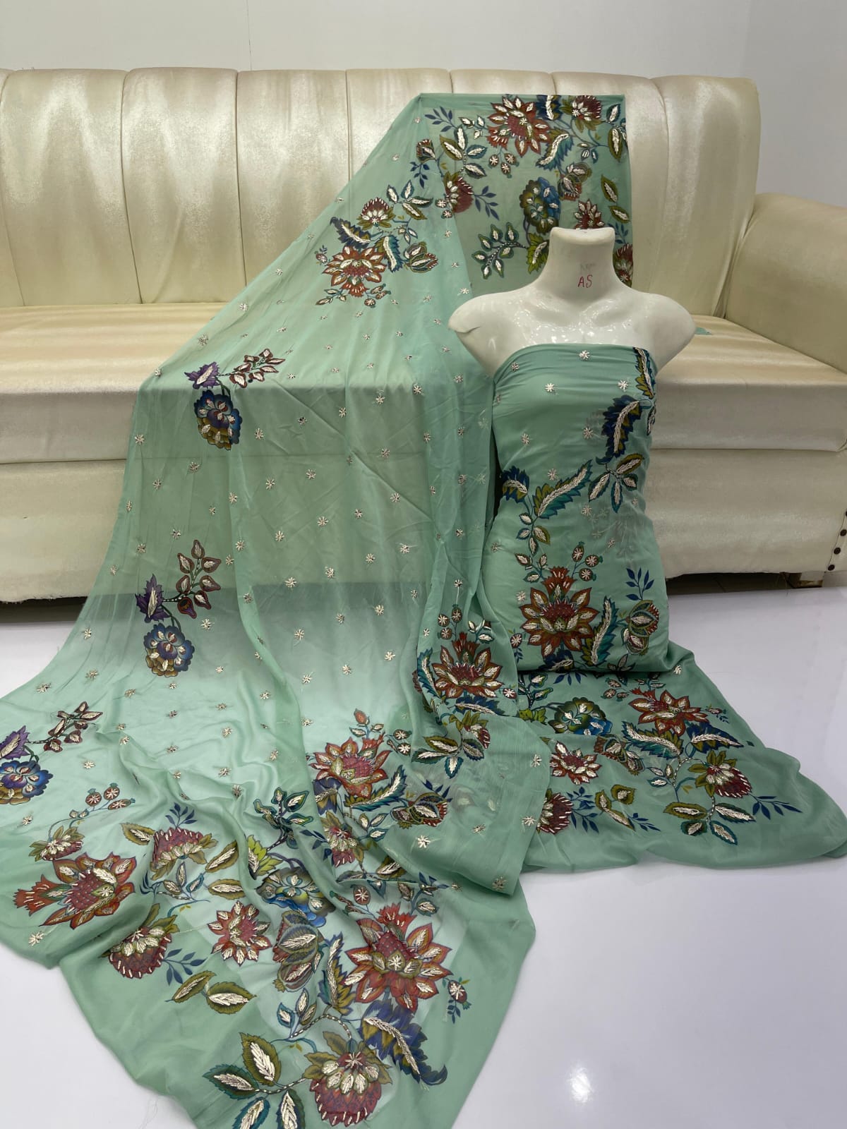 New Arrival Digital Print Gota Work Suit | Premium Soft Bamber Chiffon 2-Piece