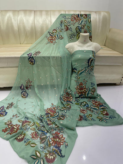 New Arrival Digital Print Gota Work Suit | Premium Soft Bamber Chiffon 2-Piece