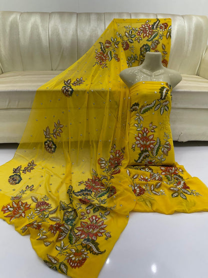 New Arrival Digital Print Gota Work Suit | Premium Soft Bamber Chiffon 2-Piece