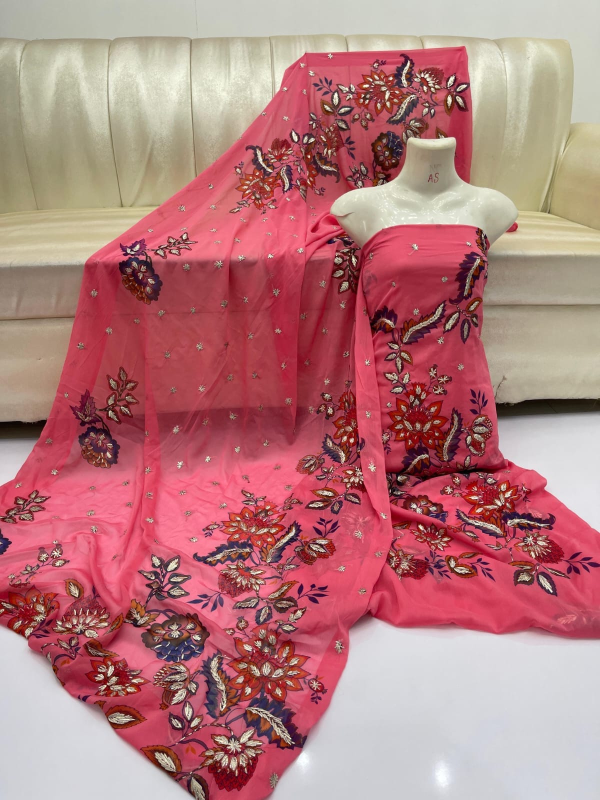 New Arrival Digital Print Gota Work Suit | Premium Soft Bamber Chiffon 2-Piece