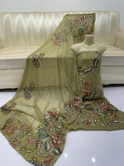 New Arrival Digital Print Gota Work Suit | Premium Soft Bamber Chiffon 2-Piece