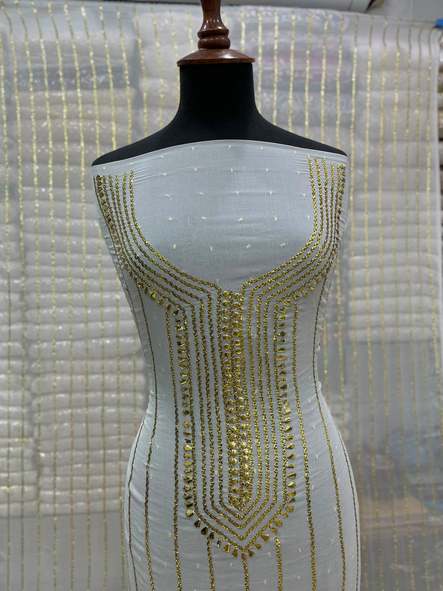Pure China Crinkle Mukesh & Dana Work Suit