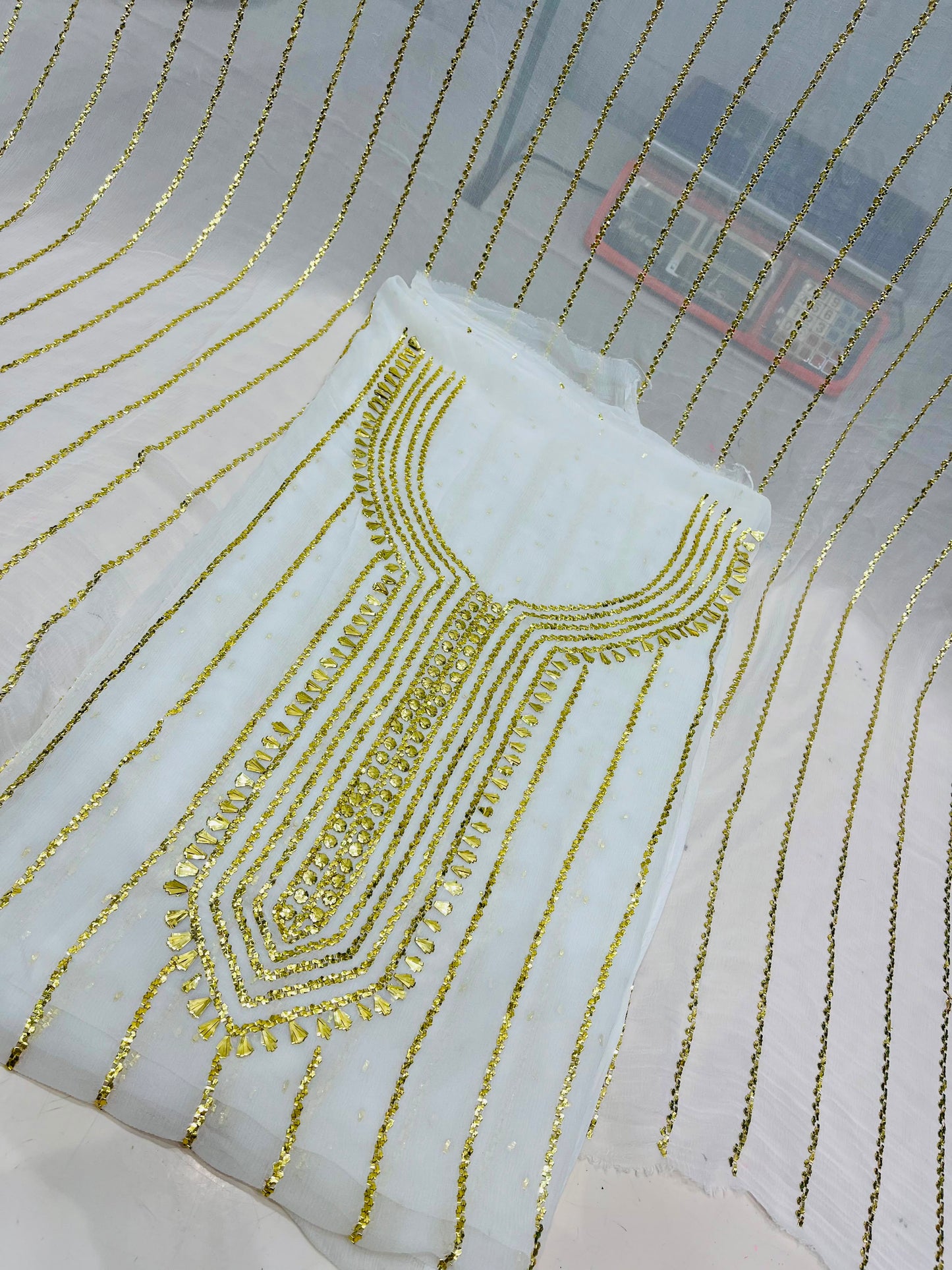 Pure China Crinkle Mukesh & Dana Work Suit