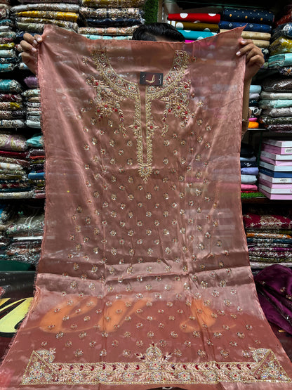 Embroidered Sheesha Silk 3PC Suit with Dupatta