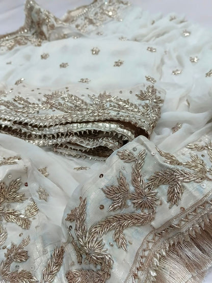 Handcrafted Pure Chiffon Gotta & Sequence Work Suit | Latest Wedding Collection 2026