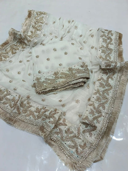Handcrafted Pure Chiffon Gotta & Sequence Work Suit | Latest Wedding Collection 2026