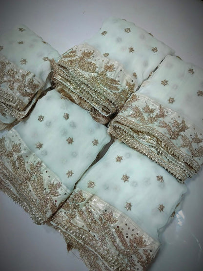 Handcrafted Pure Chiffon Gotta & Sequence Work Suit | Latest Wedding Collection 2026
