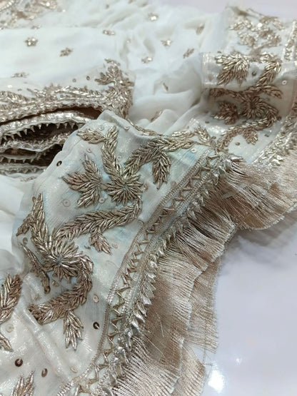 Handcrafted Pure Chiffon Gotta & Sequence Work Suit | Latest Wedding Collection 2026