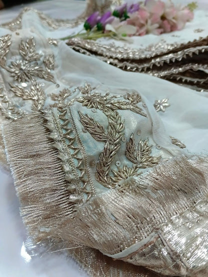 Handcrafted Pure Chiffon Gotta & Sequence Work Suit | Latest Wedding Collection 2026