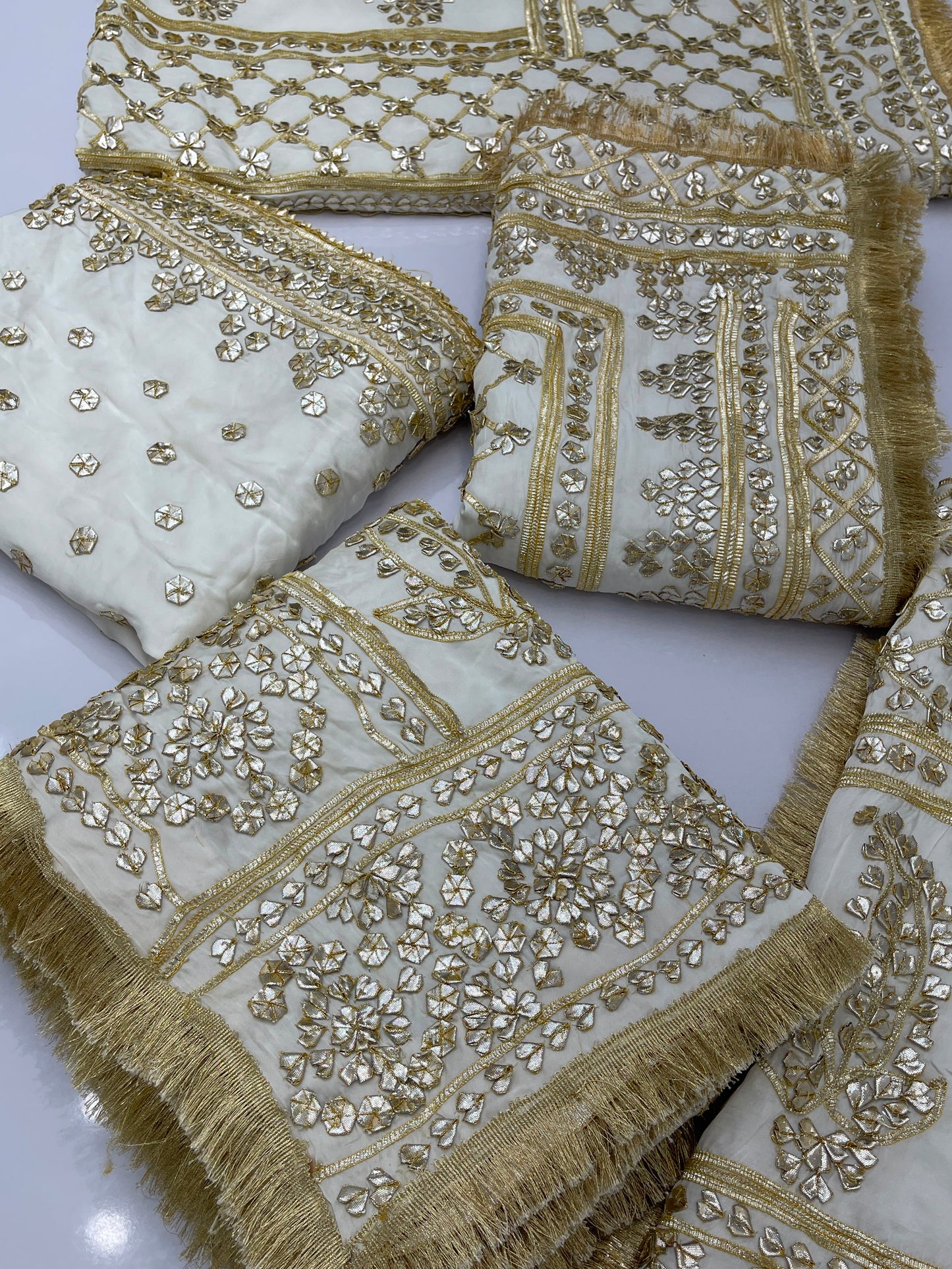 Handcrafted Tamba Tilla & Gotta Jaal Pure Samooz Silk Shawl | Dyeable New Design