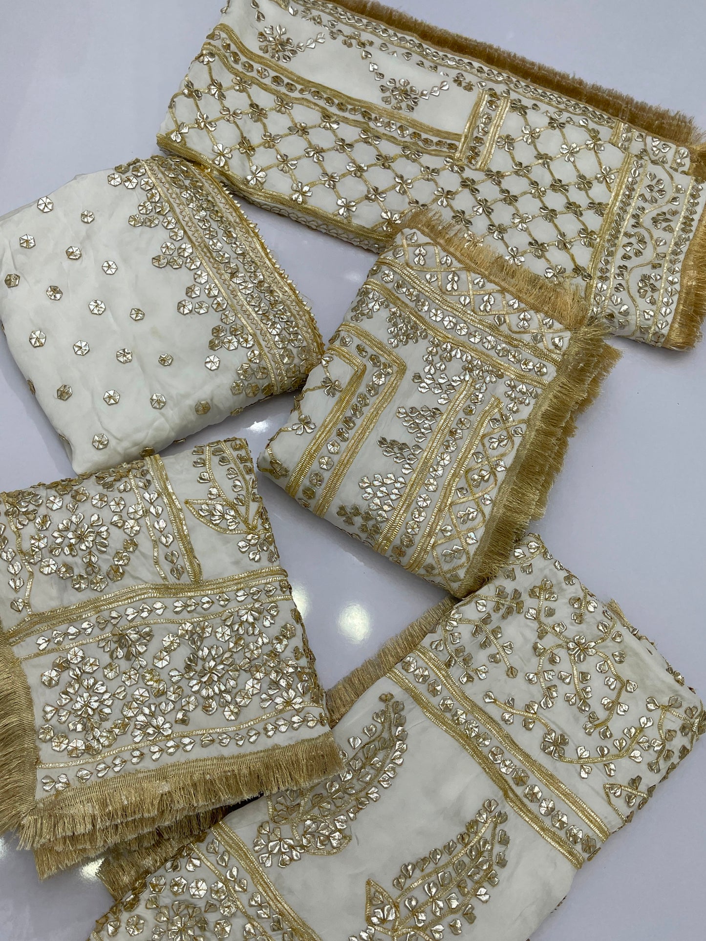 Handcrafted Tamba Tilla & Gotta Jaal Pure Samooz Silk Shawl | Dyeable New Design