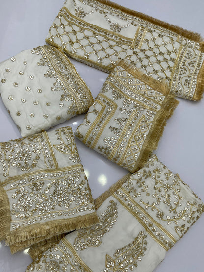 Handcrafted Tamba Tilla & Gotta Jaal Pure Samooz Silk Shawl | Dyeable New Design