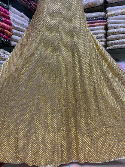 Pure China Karinkal Heavy Mukesh Frock – New Arrival with Computer Tila Zari & Quarter Baton Check Work