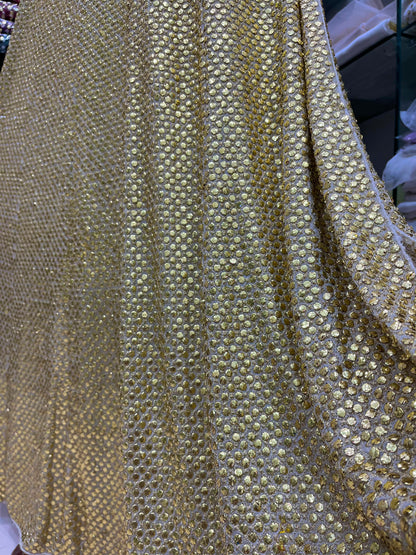 Pure China Karinkal Heavy Mukesh Frock – New Arrival with Computer Tila Zari & Quarter Baton Check Work