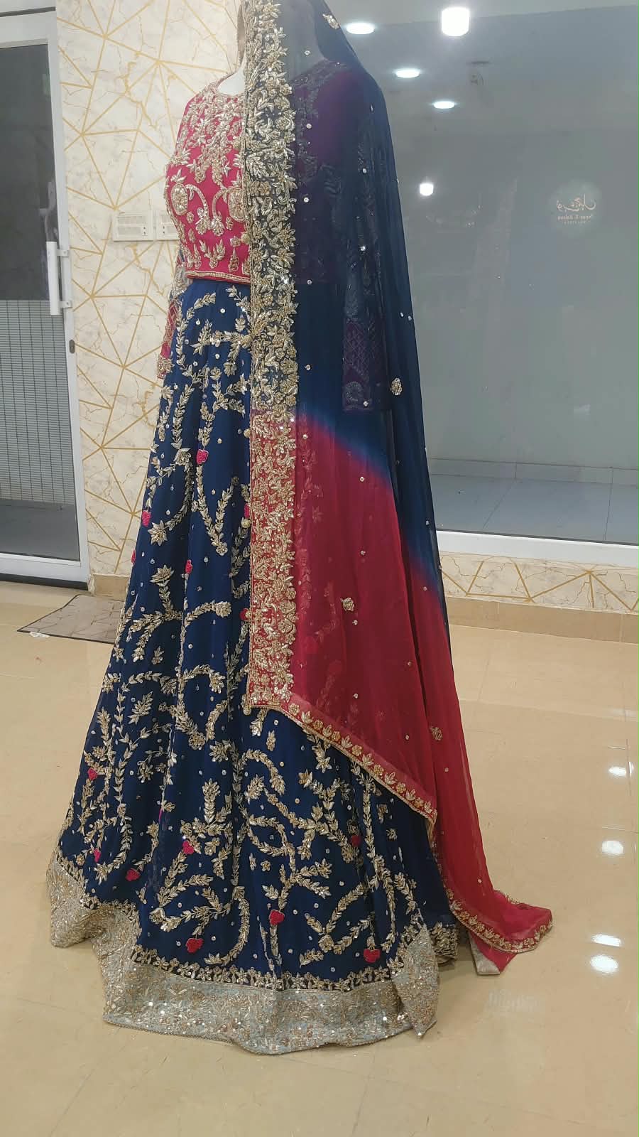 Elegant Bamber Chiffon Bridal Dress & Wedding Wear