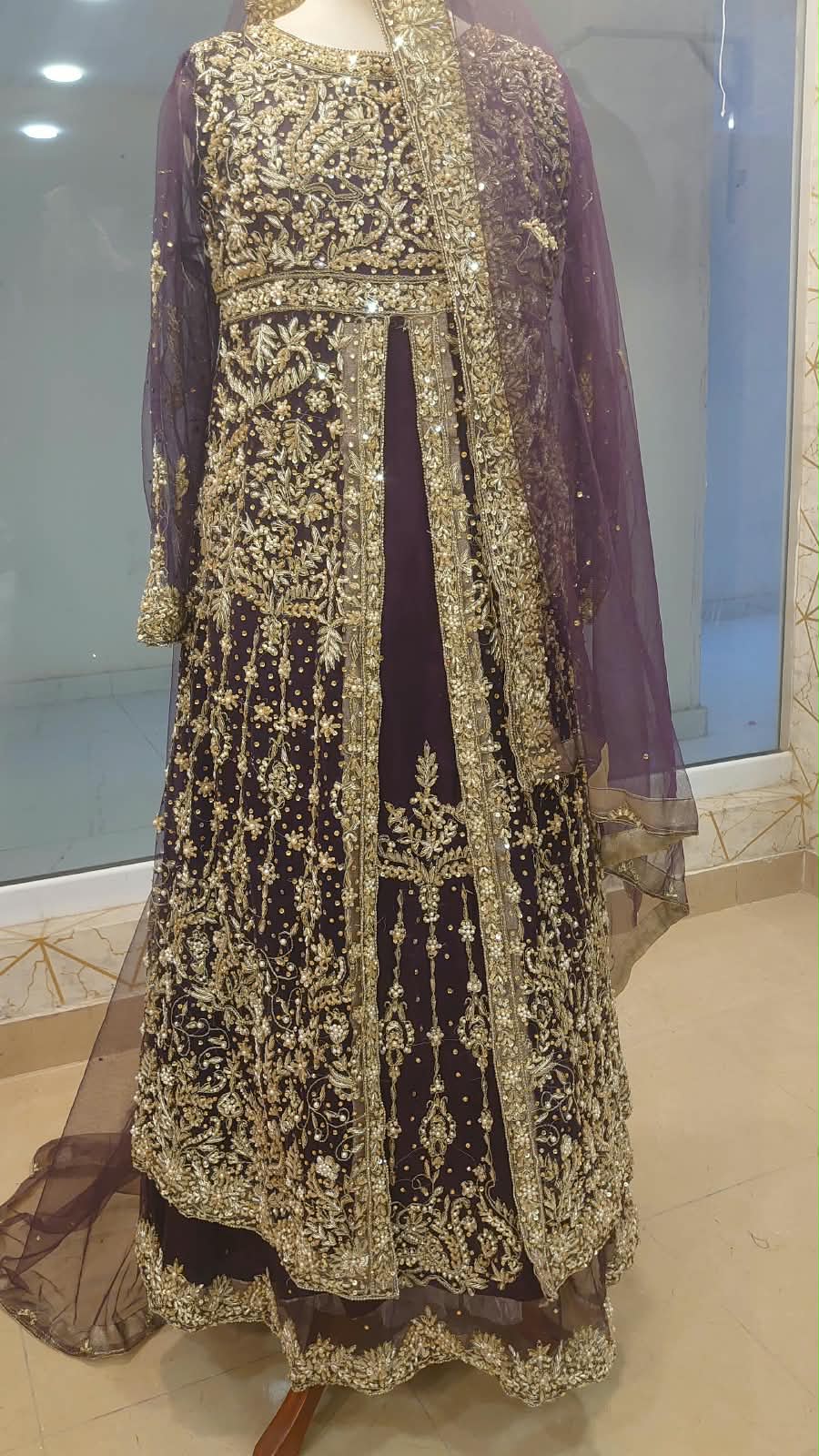 Elegant Soft Net Bridal Maxi Dress for Weddings