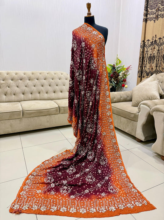 Luxury Chunri Gota Work Shawl - Pure Shamoz Silk MO